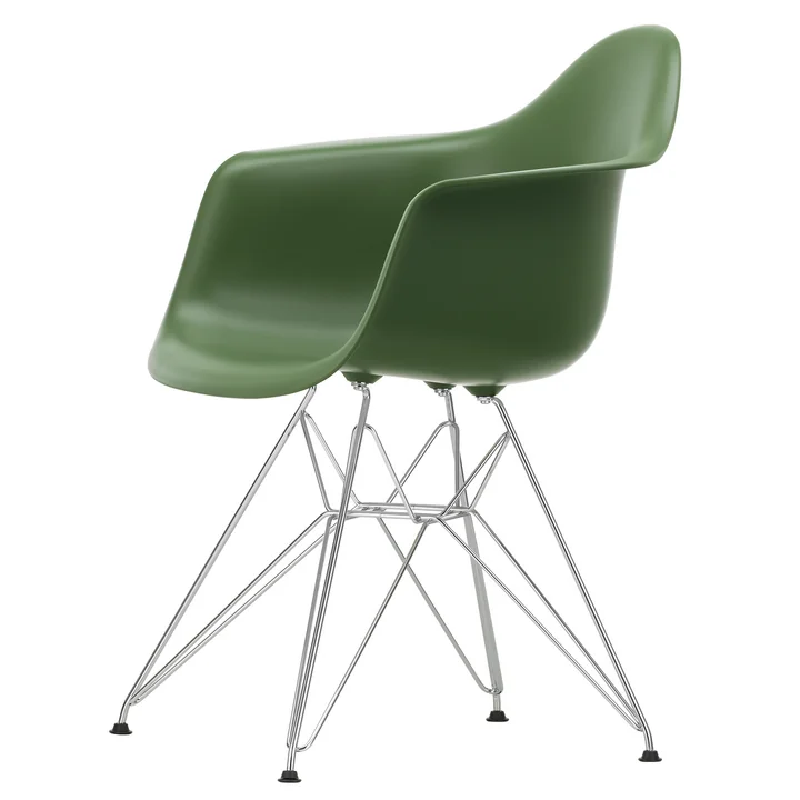 Eames Plastic Armchair DAR Vitra uit in verchroomd / bos