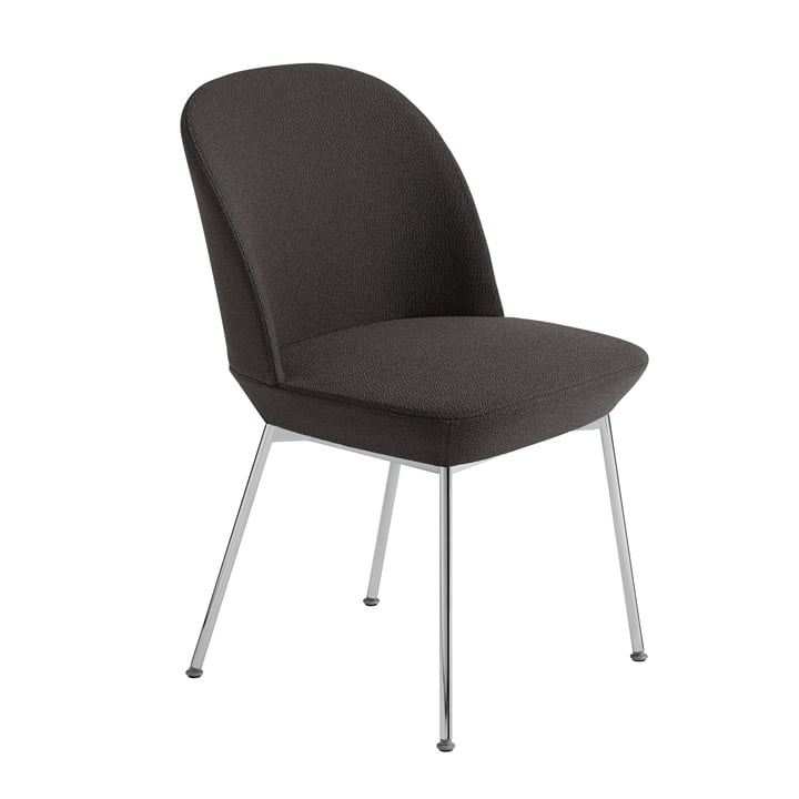 Oslo Side Chair in chroom/donkergrijs (Ocean 50) van Muuto 