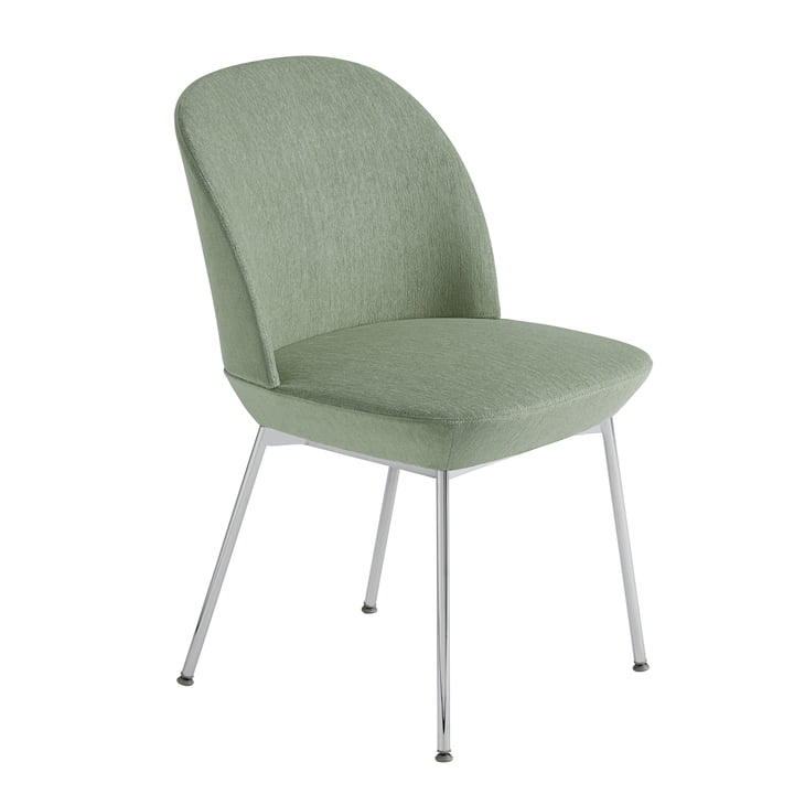 Oslo Side Chair in chroom / lichtgroen (Still 941) van Muuto 