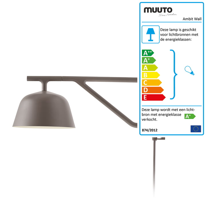 Ambit wandlamp in taupe van Muuto 