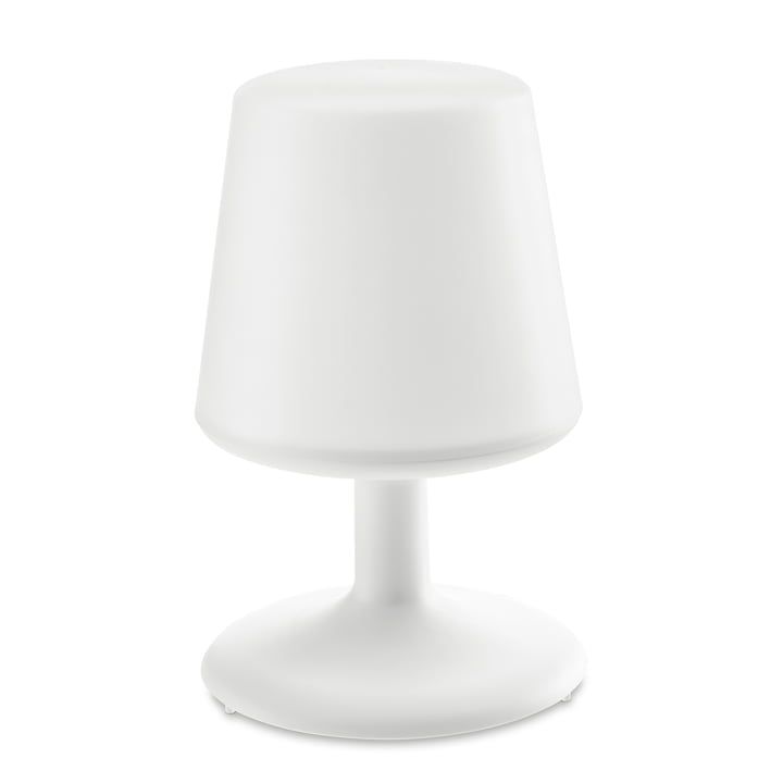 Lichte draadloze tafellamp van Koziol in katoen wit van Koziol 