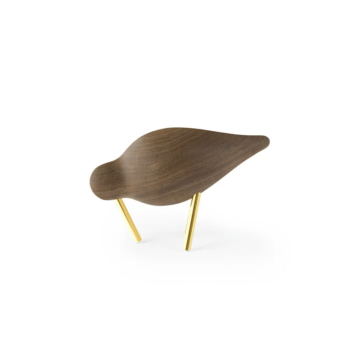 Shorebird klein, walnoot/messing van Normann Copenhagen