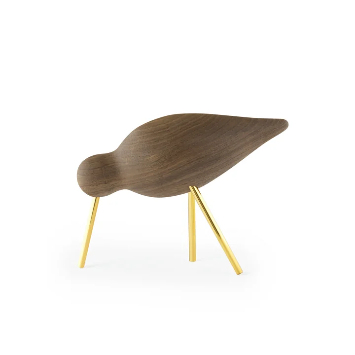 Shorebird medium in walnoot/messing van Normann Copenhagen