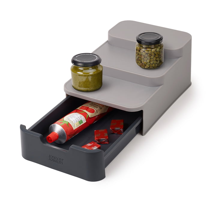 CupboardStore Joseph Joseph Organiser trap met lade uit in donkergrijs / grijs