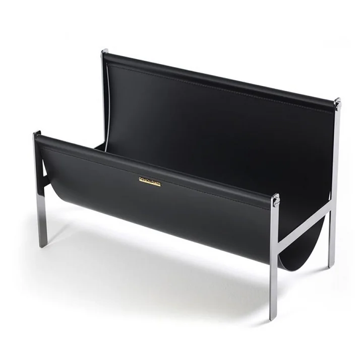 Portariviste tijdschrift verzamelaar, leer zwart / nikkel zwart van Opinion Ciatti