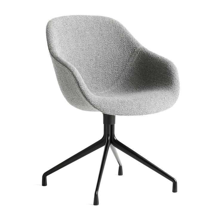 About A Chair AAC 121, aluminium gepoedercoat zwart / Flamiber grijs C8 van Hay