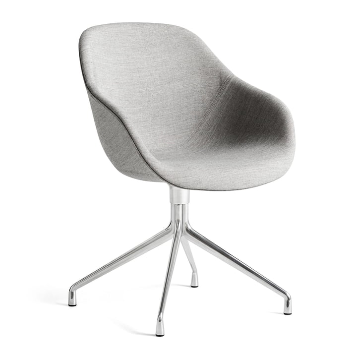 About A Chair AAC 121, gepolijst aluminium / Remix 133 grijs van Hay