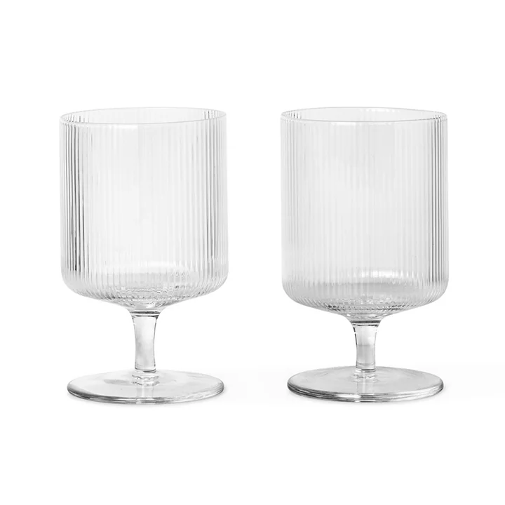 Ripple Ferm Living Wijnglas uit helder (set van 2)