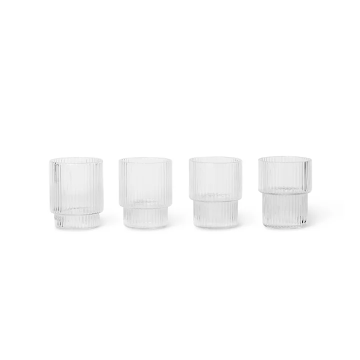 Ripple Drinkglas klein, helder (set van 4) van Ferm Living