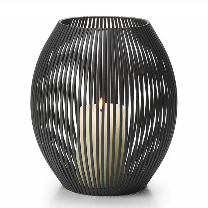 Louisiana Windlicht L, zwart van Philippi