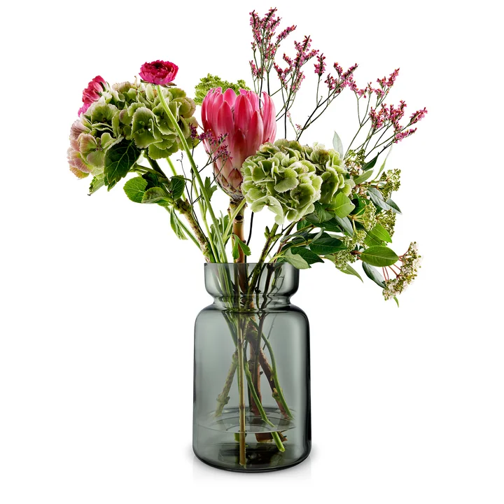Silhouet glazen vaas H 22 cm van Eva Solo in grijs gerookt glas