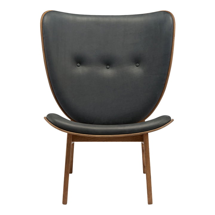 Elephant Lounge Fauteuil van Norr11 in gebeitst eiken / antraciet leer