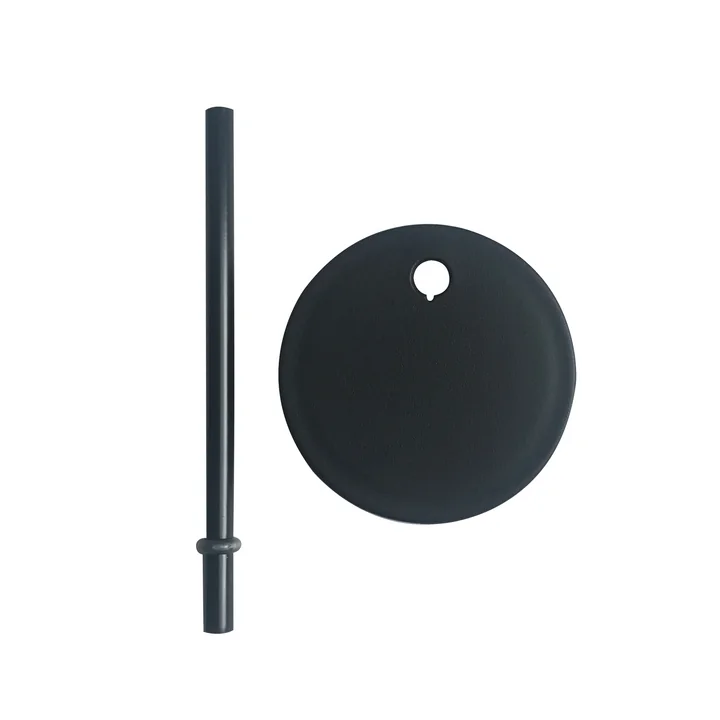 Rietje en deksel voor AJ Kids Persoonlijk drinkglas van Design Letters in zwart