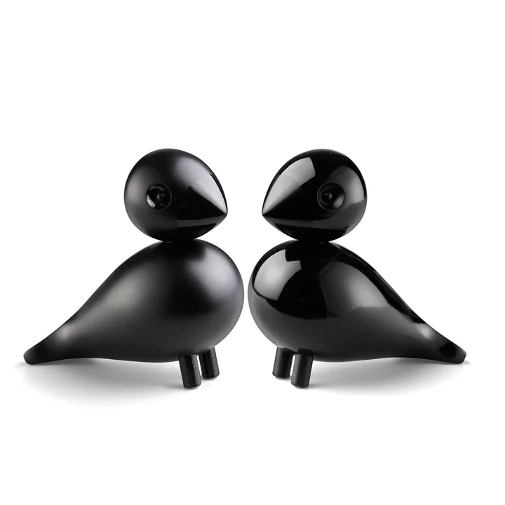 Schildpadduiven set van 2 stuks van Kay Bojesen in beukenzwart