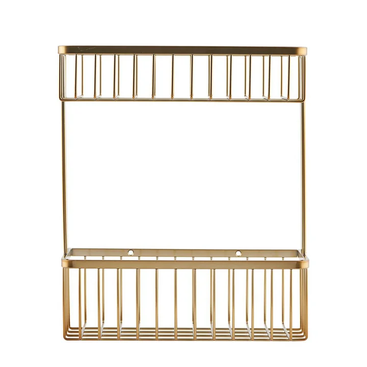 Mandje Badkamerberging, dubbel / Messing door Huisarts