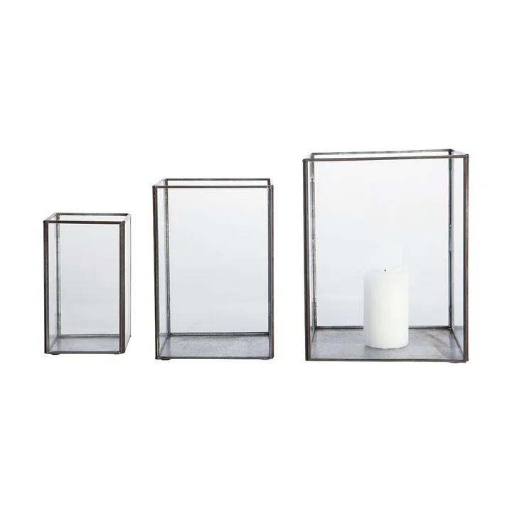 Huisarts - Zuilenlantaarn, zwart (set van 3)