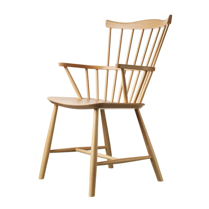J52B Fauteuil, beuken blank gelakt door FDB Møbler.
