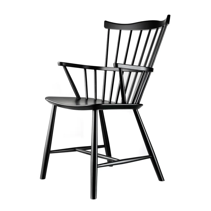 J52B Fauteuil, zwart beukenhout van FDB Møbler