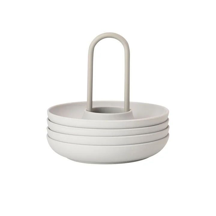 Singles Eierdopje met houder van Zone Denmark in warm grijs (set van 4)