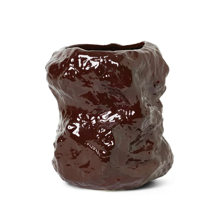 Vloervormige vaas Ø 34 x H 40 cm van gisting Wonen in roodbruin