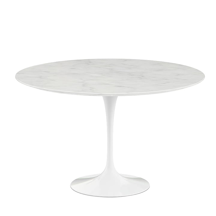 Saarinen Tulpen bistro tafel Ø 120 cm van Knoll in wit / Mamor Statuarietto