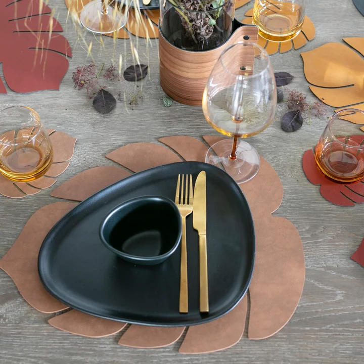 Monstera Placemat & Glazen onderzetter van Lind DNA