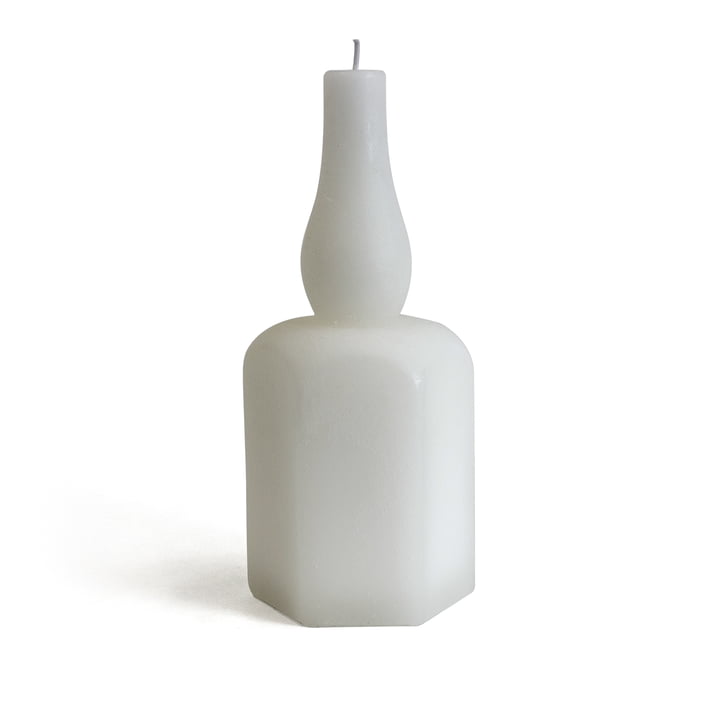 Connox Collectie - Massieve blokkaars in de vorm van een fles, H 22 cm / wit