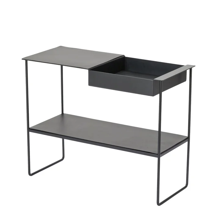 Console tafel met dienblad van Lind DNA in aluminium zwart / Bull zwart