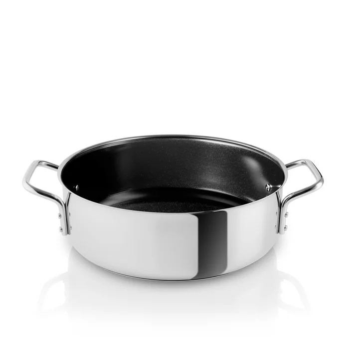 Gebakken pot met keramische coating 4 l Ø 24 cm van Eva Trio in roestvrij staal.