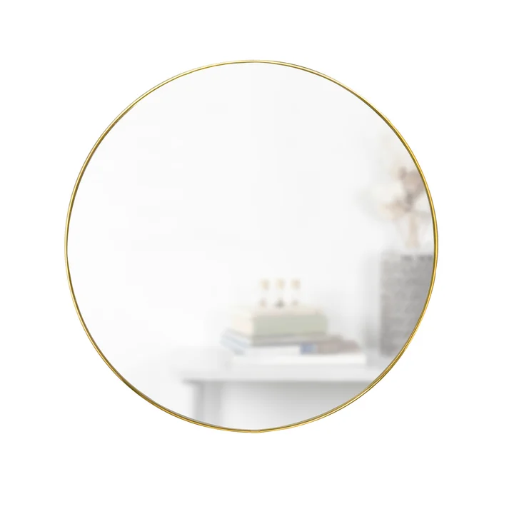 Hubba spiegel Ø 86 cm van Umbra in messing