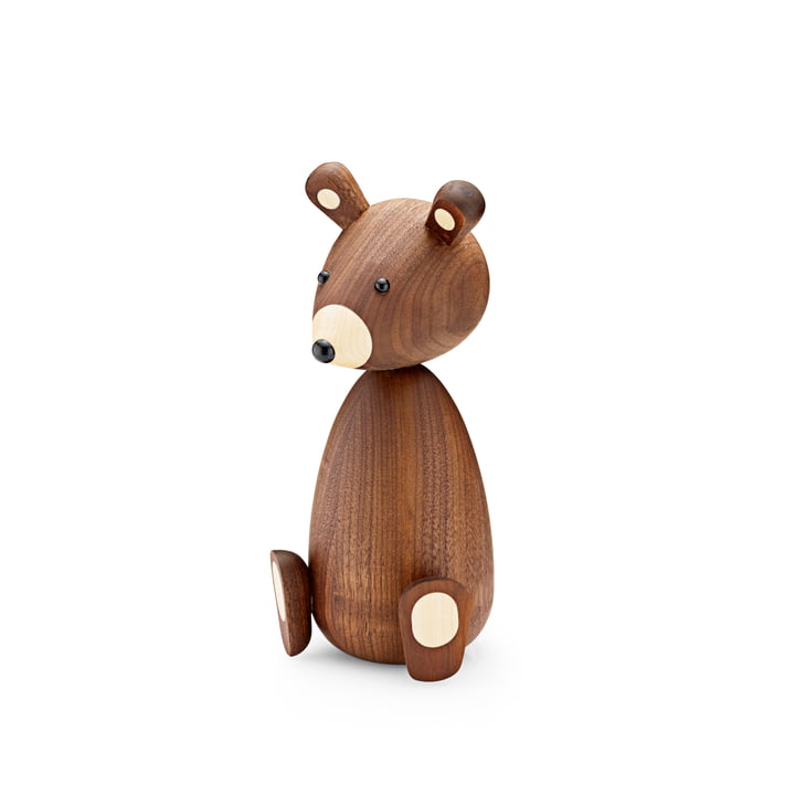 Mama beer houten figuur H 19,5 cm van Lucie Kaas in notenhout.