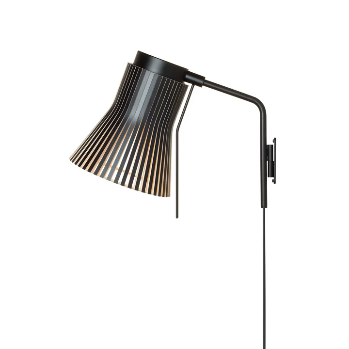 Petite 4630 wandlamp van Secto in het zwart