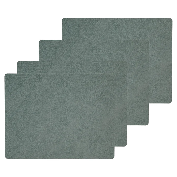 Placemat Square L , 35 x 45 cm van Lind DNA in Hippo pastel groen (set van 4)