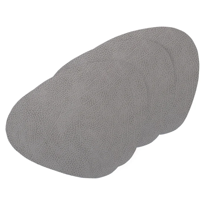 Placemat Curve L van Lind DNA in Hippo zwart - antraciet (set van 4)