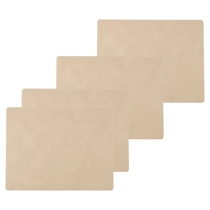 Placemat Square L , 35 x 45 cm van Lind DNA in Nupo zand (set van 4)