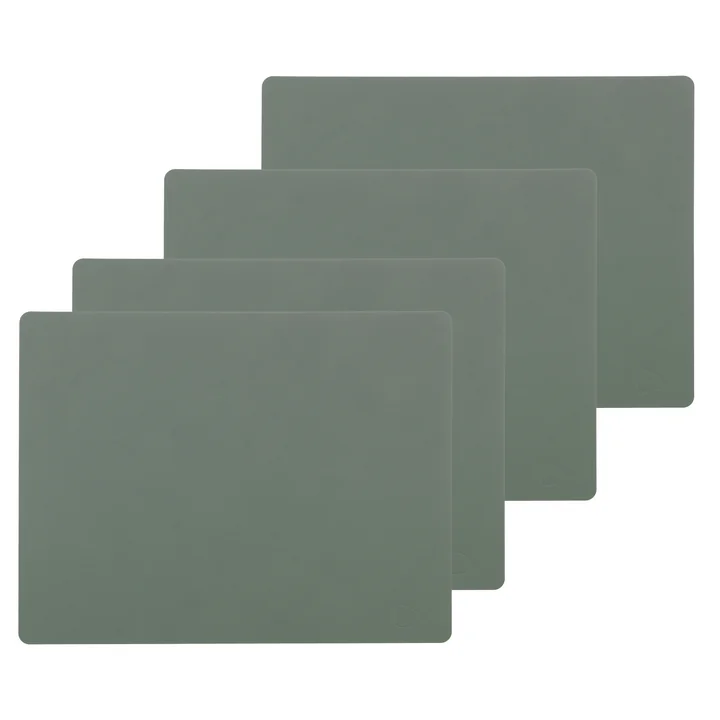 Placemat Square L , 35 x 45 cm van Lind DNA in Nupo pastel groen (set van 4)