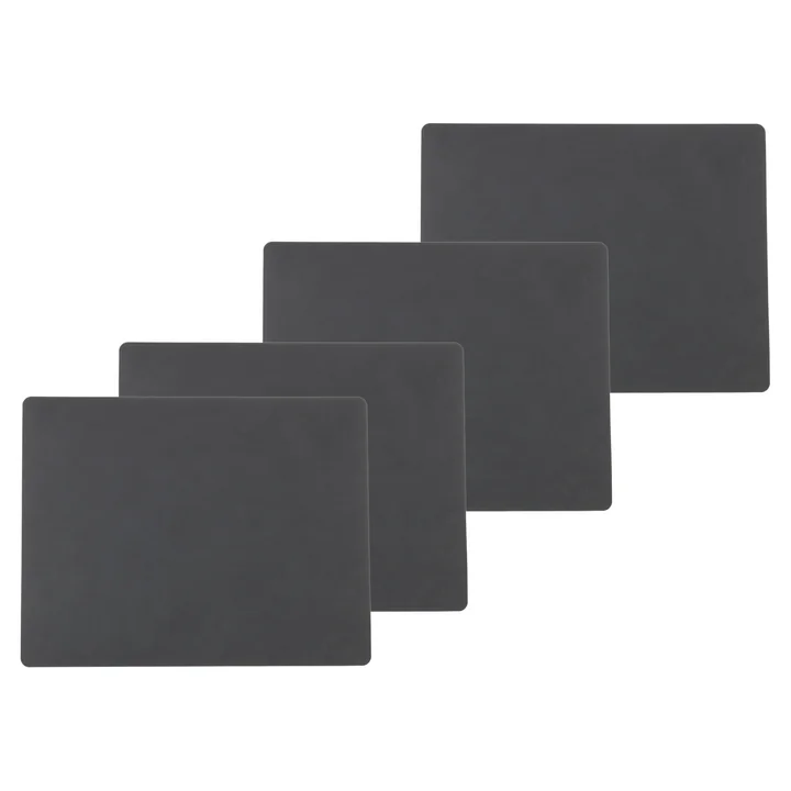 Placemat Square L , 35 x 45 cm van Lind DNA in Nupo antraciet (set van 4)