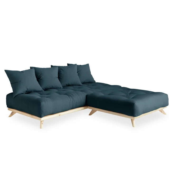 Senza Sofa van Karup Design in pijnbomen natuur / benzineblauw
