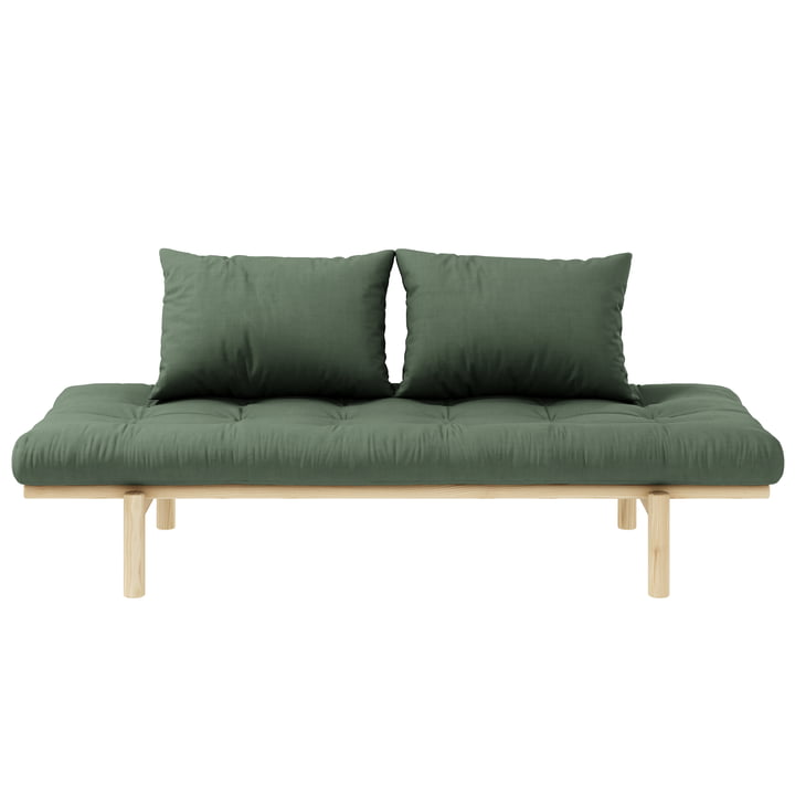 Pace Daybed van Karup Design in natuurlijk grenen / olijfgroen