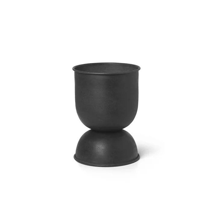 Ferm Living - Hourglass bloempot extra-klein, Ø 21 x H 30 cm, zwart / donkergrijs