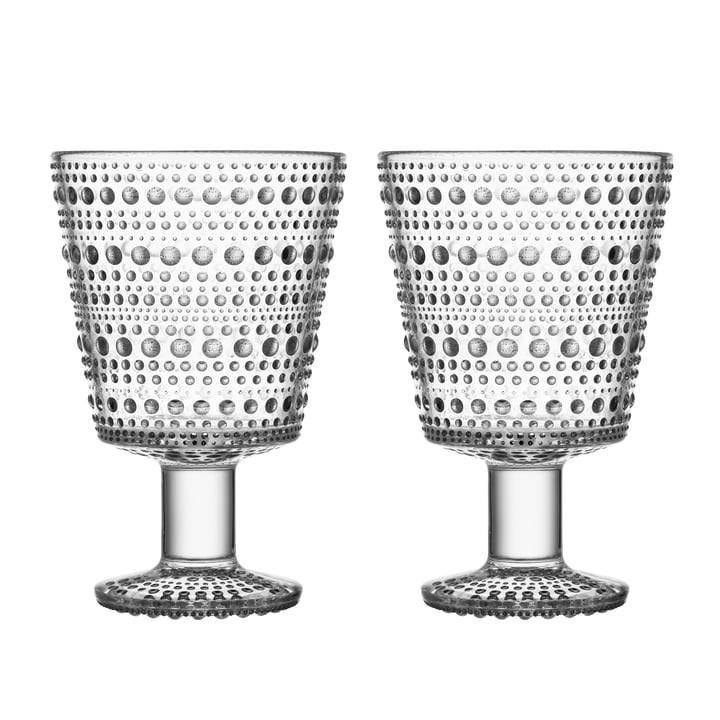 Kastehelmi Drinkglas met voet 26 cl van Iittala in helder (set van 2)