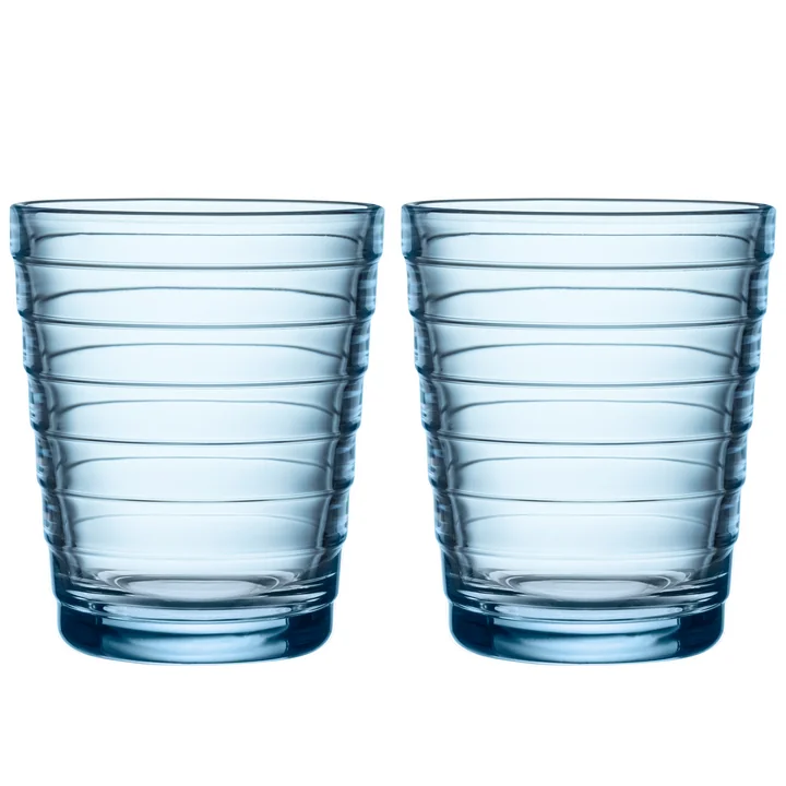 Aino Aalto Glazen beker 22 cl van Iittala in aqua (set van 2)