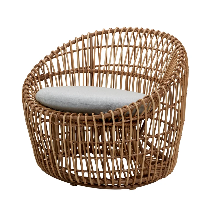 Nest Round Fauteuil Outdoor, natuur / lichtgrijs van Cane-line