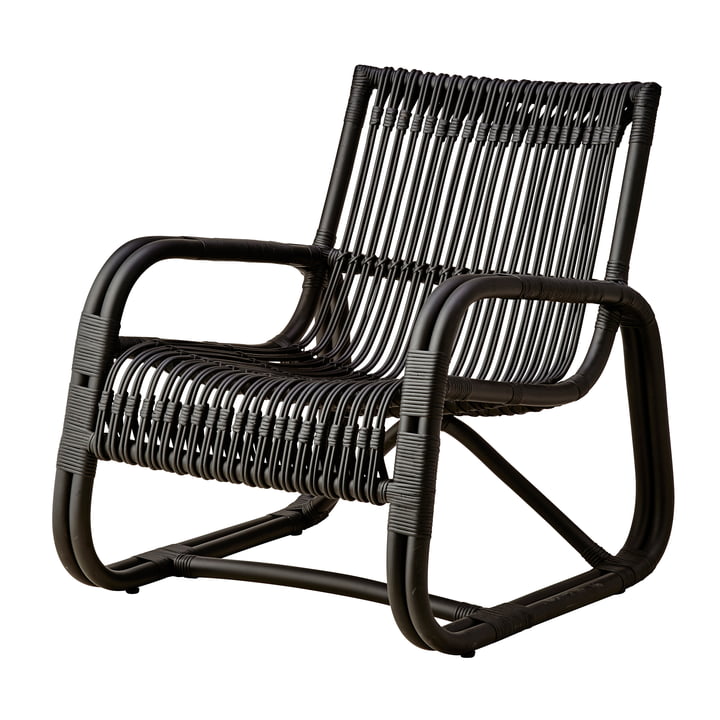 Curve Lounge chair Binnen, zwart door Cane-line