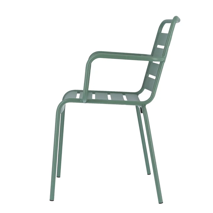 Mya metalen stoel met armleuning door Fiam in salie