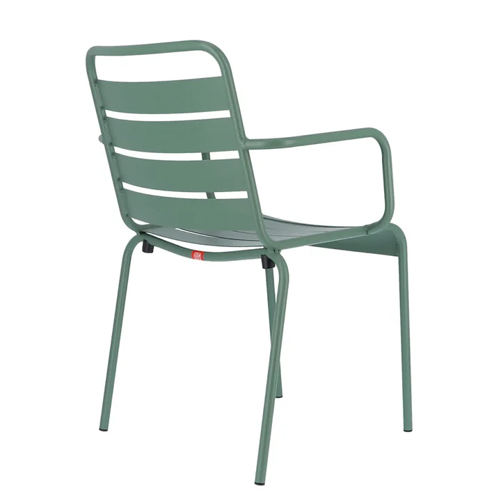 Mya metalen stoel met armleuning door Fiam in salie