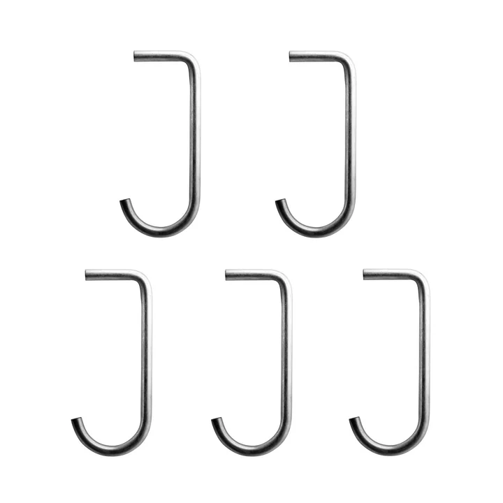 String Haken voor metalen planken van roestvrij staal (set van 5)