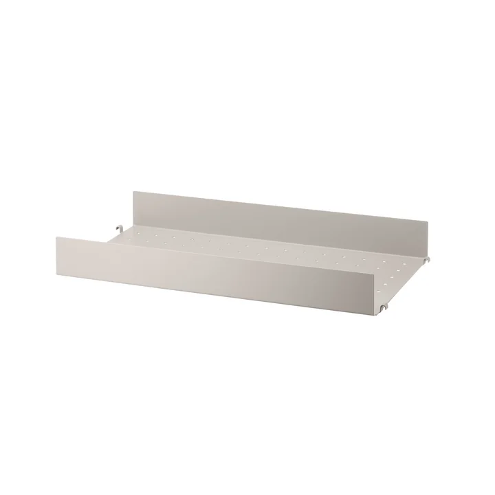 String Metalen plank met hoge rand 58 x 30 cm uit in beige