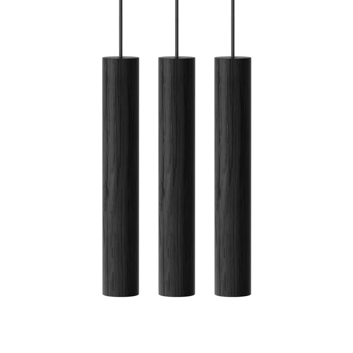 Chimes Cluster 3 LED hanglamp, Ø 3 x 22 cm, zwart by Umage