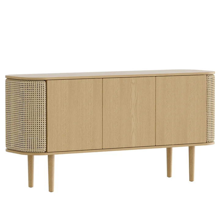 Treasures Sideboard met 3 deuren, eiken / Weens vlechtwerk door Umage